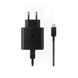 شارژر سامسونگ 45 وات 2 پین مدل EP-TA845 به همراه کابل تبدیل USB-C (های کپی)